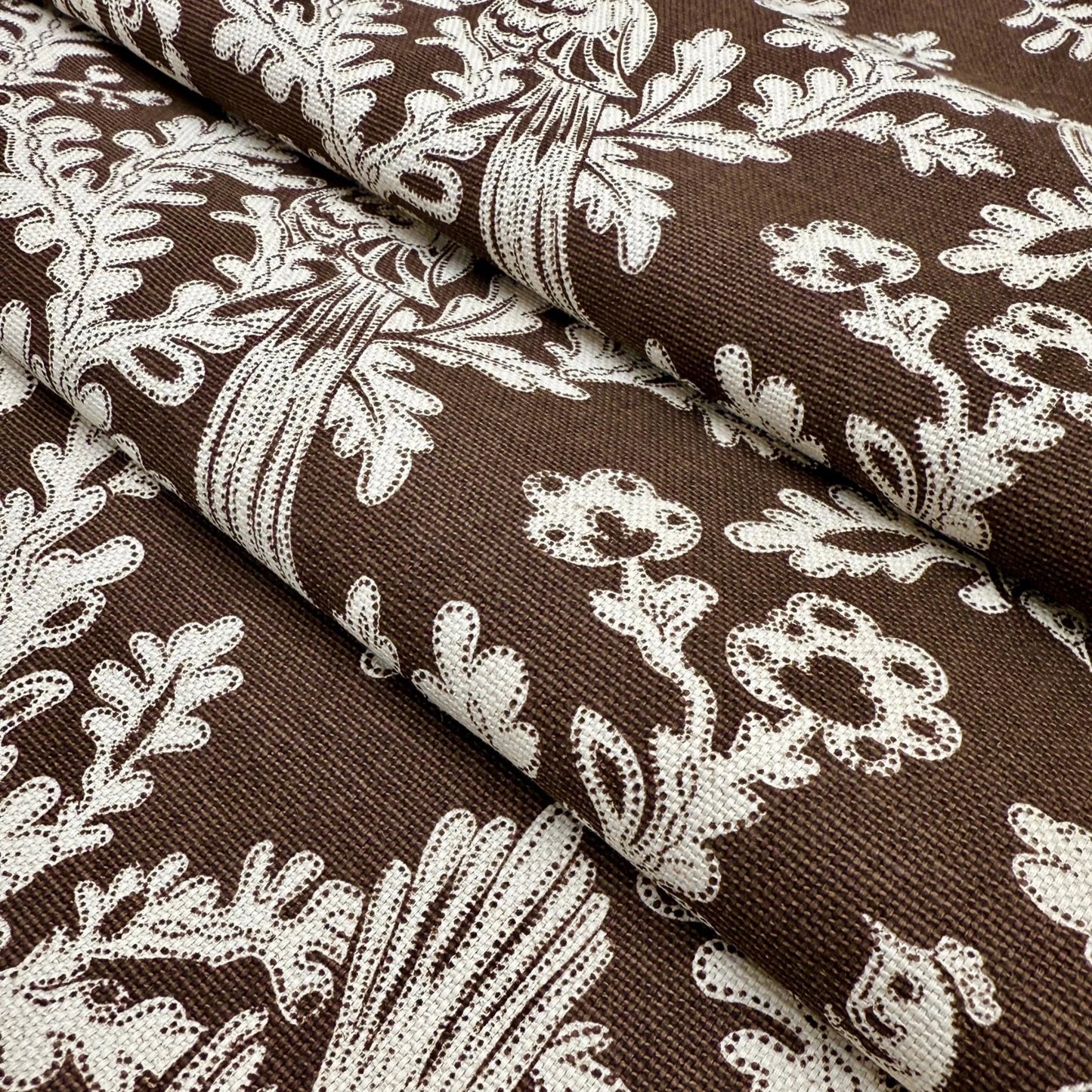 Brown Bird Fabric Floral Cotton Upholstery
