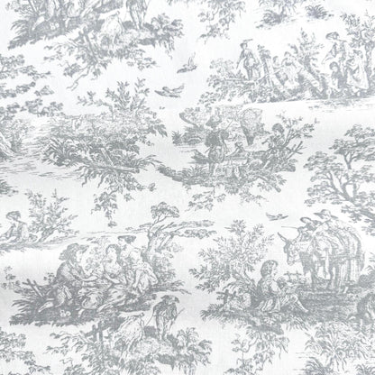 French Toile Floral Cotton Print Fabric – Vintage-Inspired Cotton by the Yard