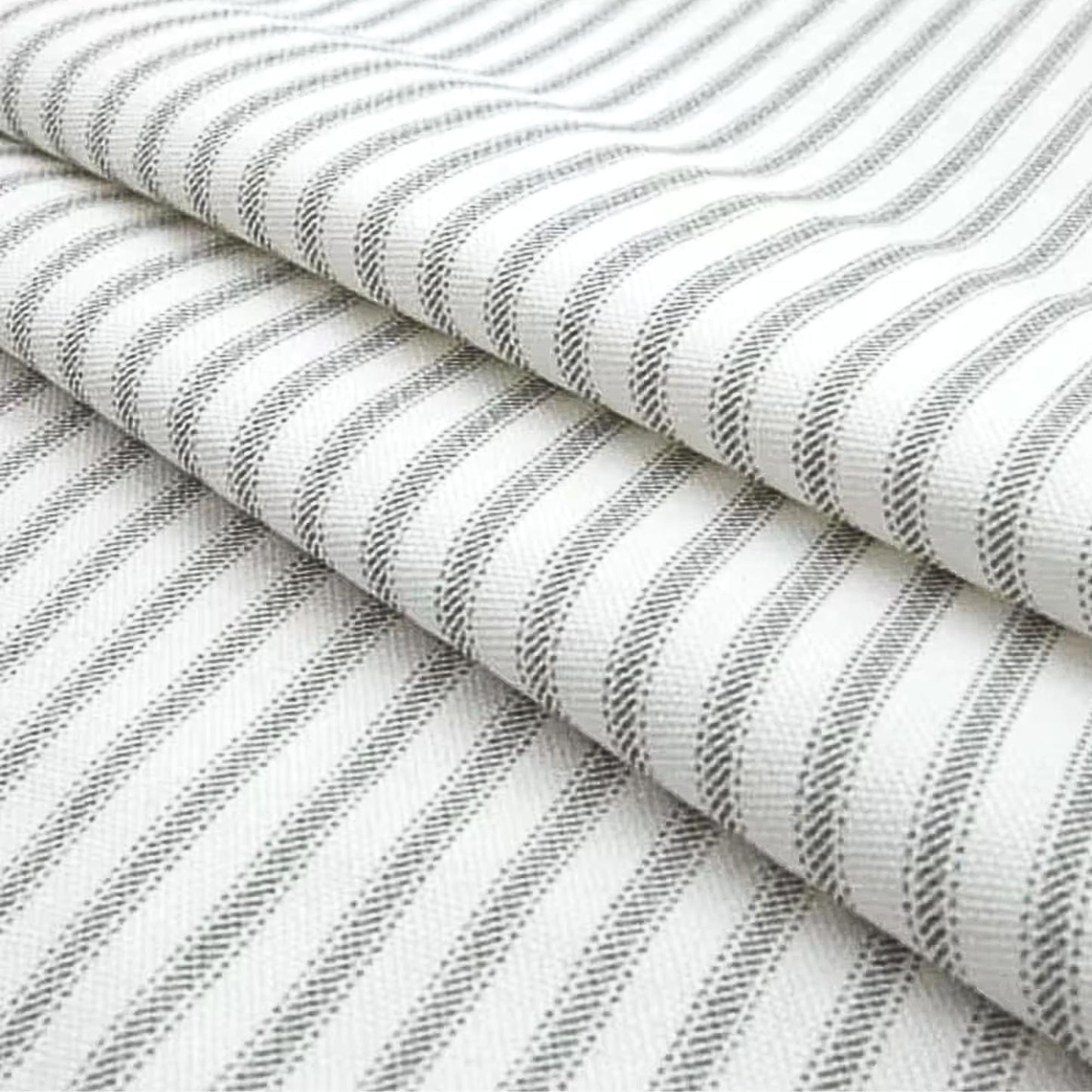 Ticking Stripe Cotton Fabric- Farmhouse Striped Upholstery