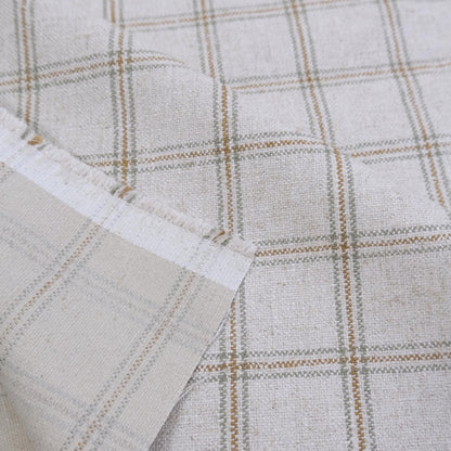 Windowpane Fabric by the Yard Beige