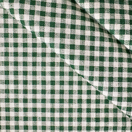 Green Gingham Fabric Cotton Yardage Small Plaid