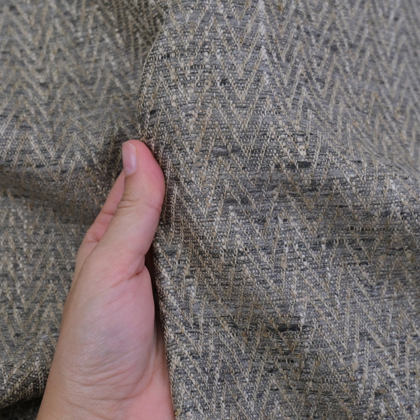 Mocha Herringbone Zigzag Upholstery Fabric – Recycled Brown Coffee Upholstery by the Yard