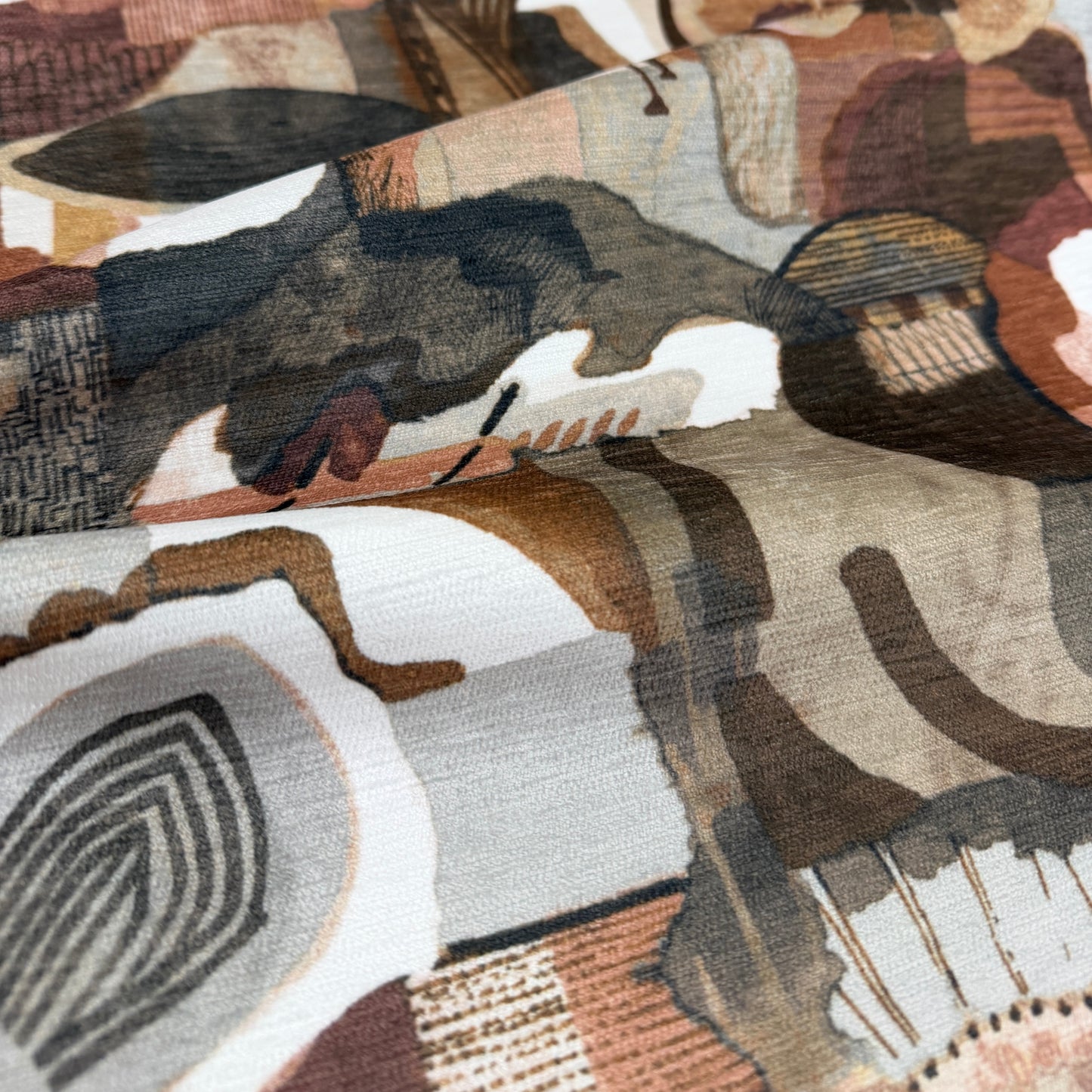 Pink Terracotta Abstract Print Fabric