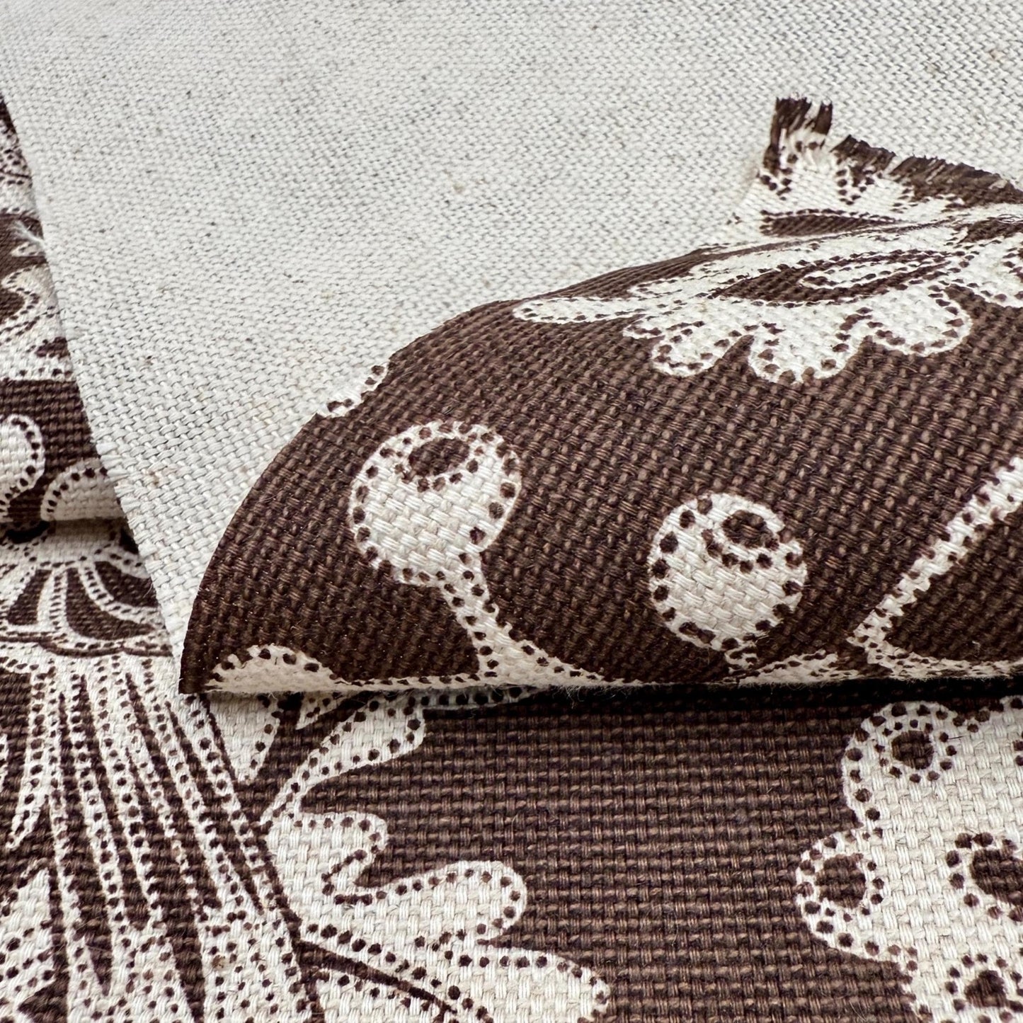 Brown Bird Fabric Floral Cotton Upholstery