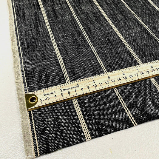 charcoal stripe linen textile