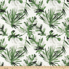 a white background with green leaves on it