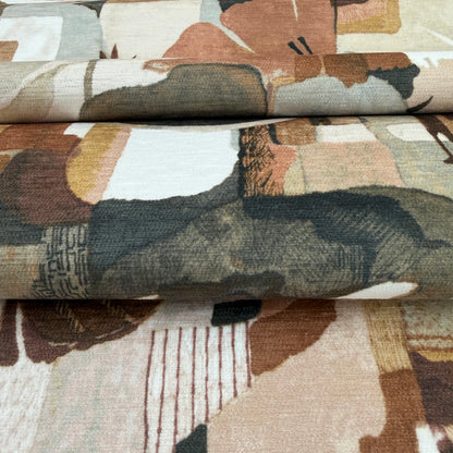 Pink Terracotta Abstract Print Fabric
