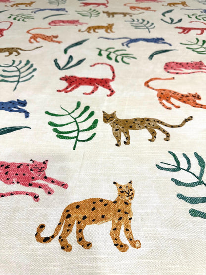 Big Cat Print Fabric Jungle Theme Party Supplies Safari Nursery Fabric Tropical Leaves Cotton Quilting Material Home Decor Fabric Sewing Project DIY