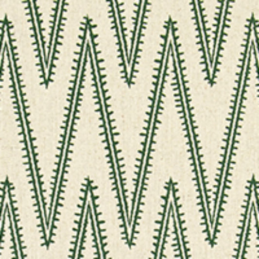 a repeating pattern of green and white triangles arranged in a zigzag design.