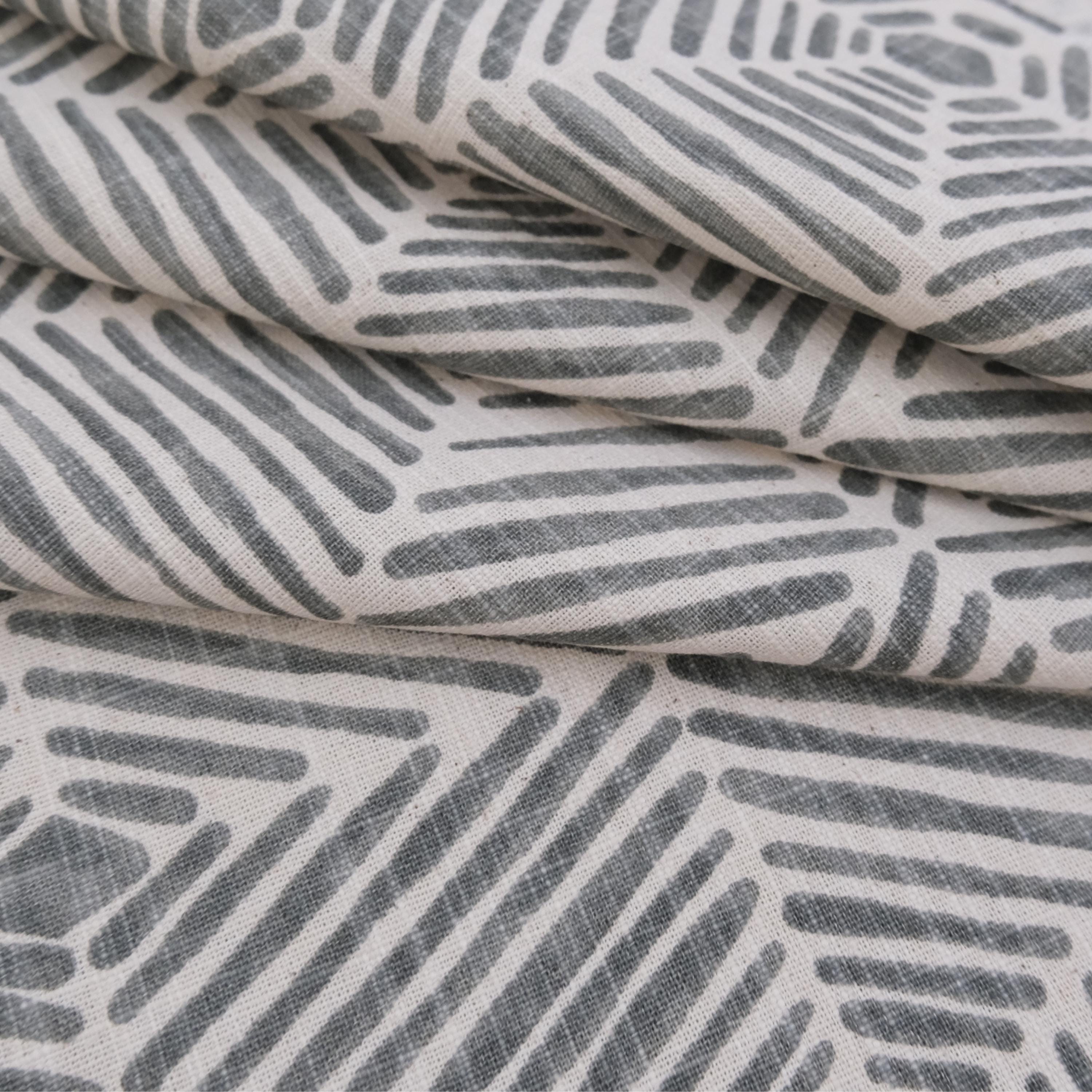 Neutral Geometric Fabric by Yard Tribal Block Print Pattern – House of ...