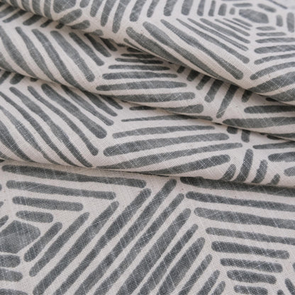 Neutral Geometric Fabric by Yard Tribal Block Print Pattern