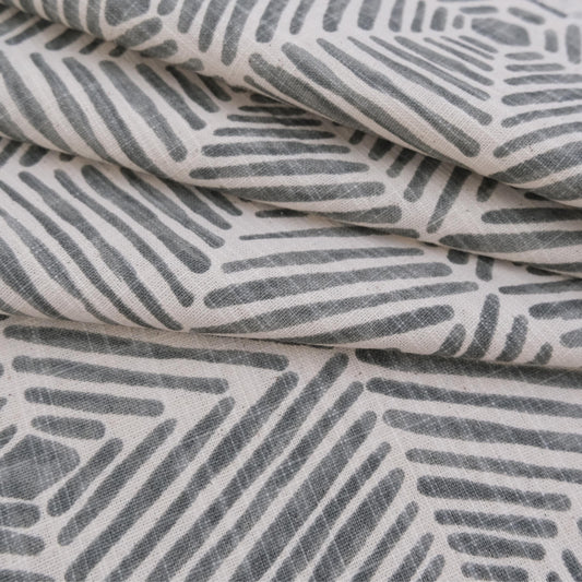 Neutral Geometric Fabric by Yard Tribal Block Print Pattern