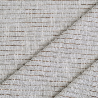 a close-up view of a fabric with a diagonal pattern of brown and white stripes. The fabric appears to be made of a woven material, with a textured and woven appearance.