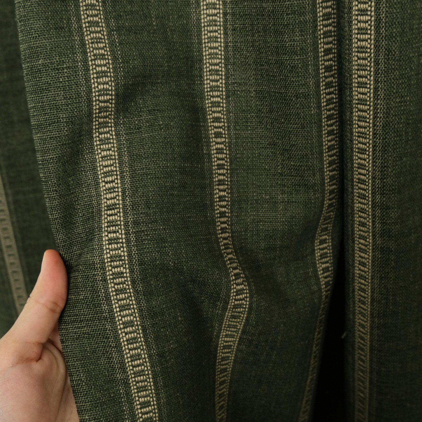 Green Stripe Upholstery Fabric by the Yard