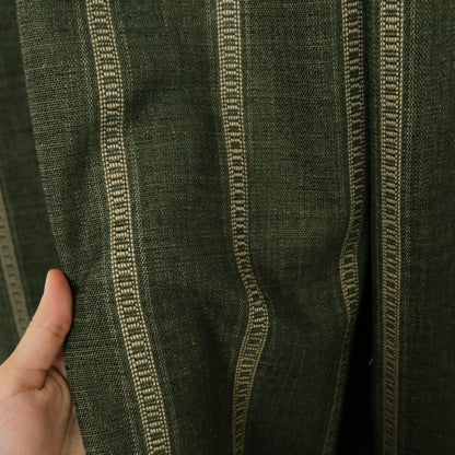 Green Stripe Upholstery Fabric by the Yard