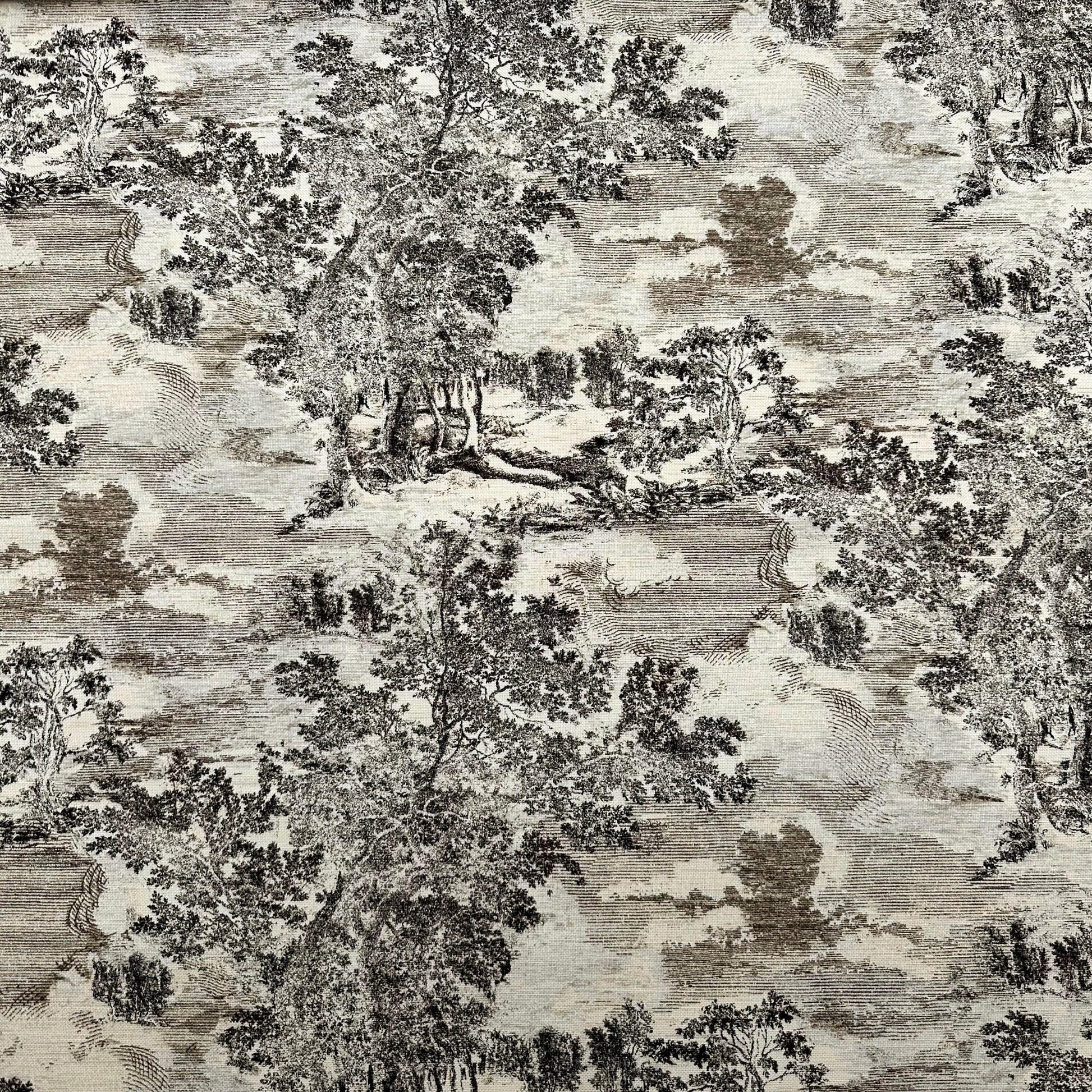 Toile Designer Textile Black Transitional Decor