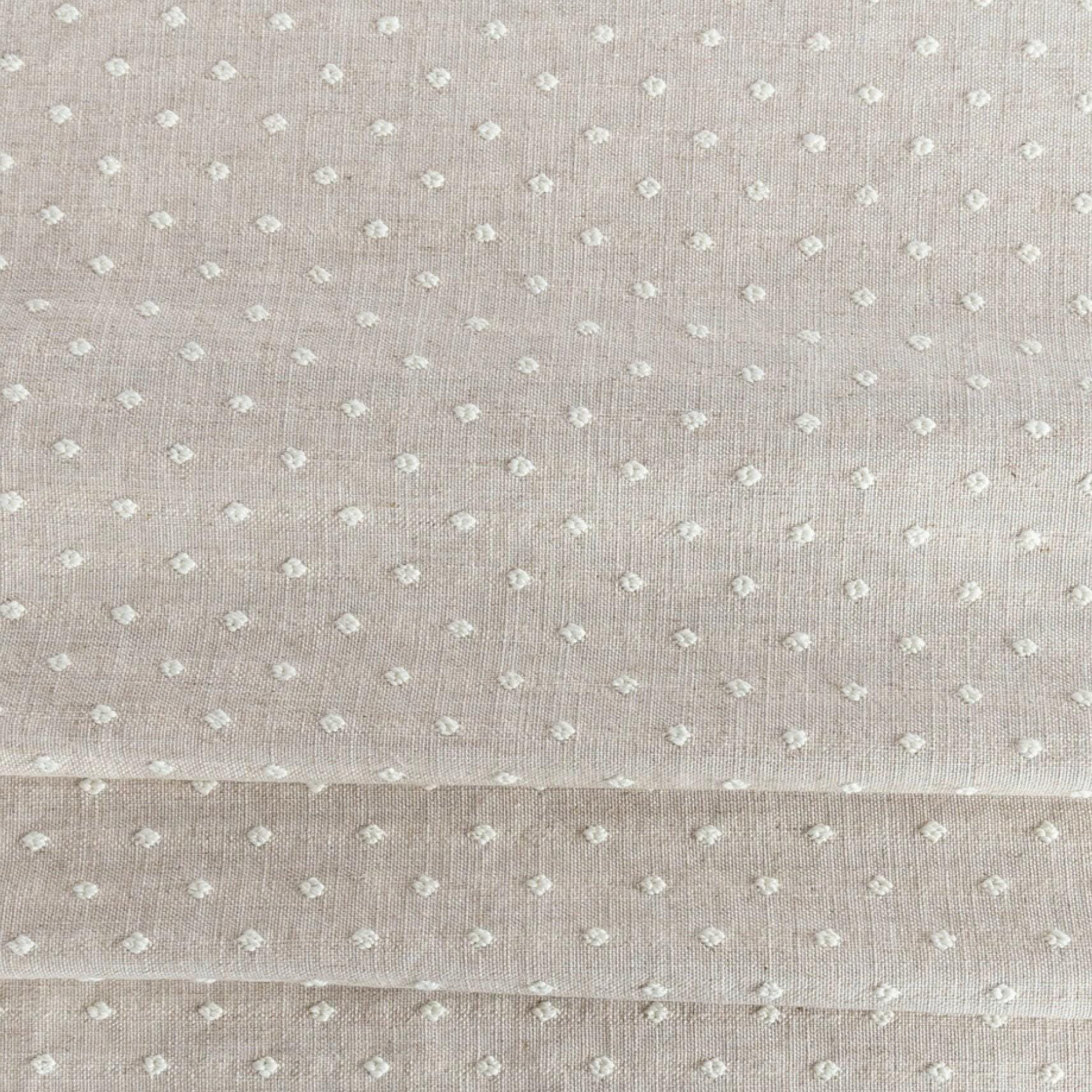Textured Linen Blend Beige Fabric