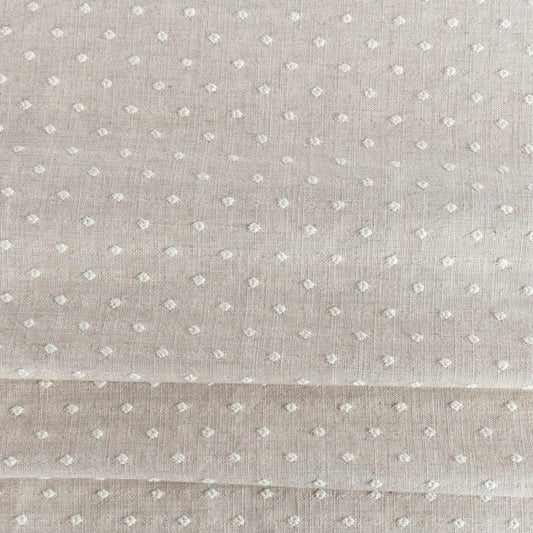 Textured Linen Blend Beige Fabric