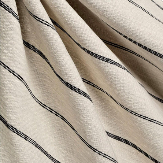 Black Stripe Fabric Master Bedroom Drapery Yardage