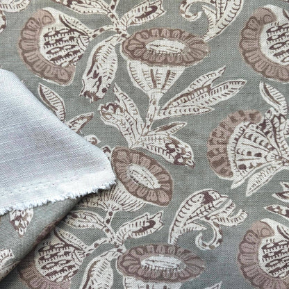 Sage Green Floral Cotton Fabric