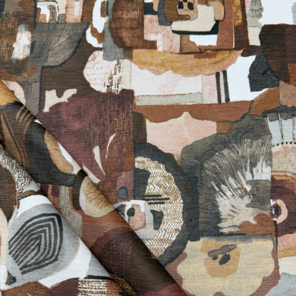 Pink Terracotta Abstract Print Fabric