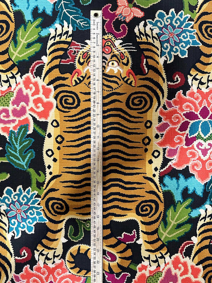 tibetan tiger fabric chinoiserie fabric by the yard animal print fabric