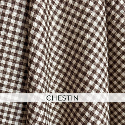 Brown Neutral Coordinating Fabric Set – Cotton Linen Upholstery Fabric by the Yard – Toile, Gingham & Stripe Designer Bundle