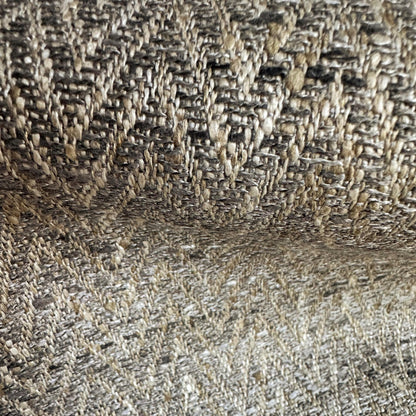 Mocha Herringbone Zigzag Upholstery Fabric – Recycled Brown Coffee Upholstery by the Yard