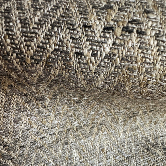 Mocha Herringbone Zigzag Upholstery Fabric – Recycled Brown Coffee Upholstery by the Yard