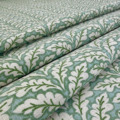 Green botanical pattern fabric leaf design