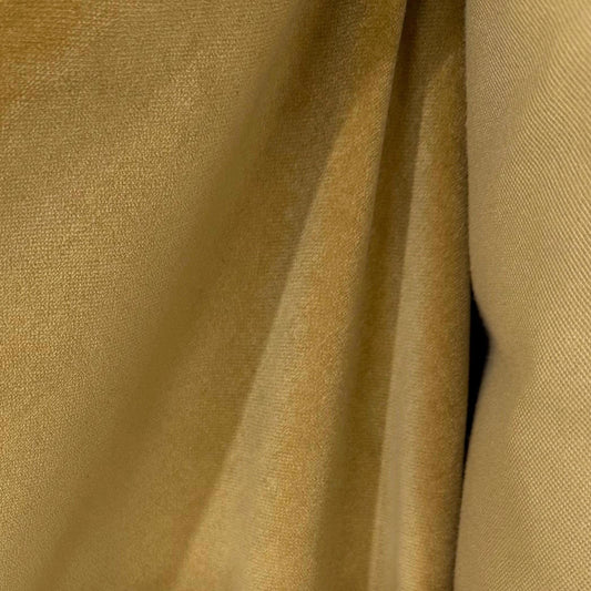 Golden Cotton Velvet Fabric- Mustard Gold Velveteen by the Yard