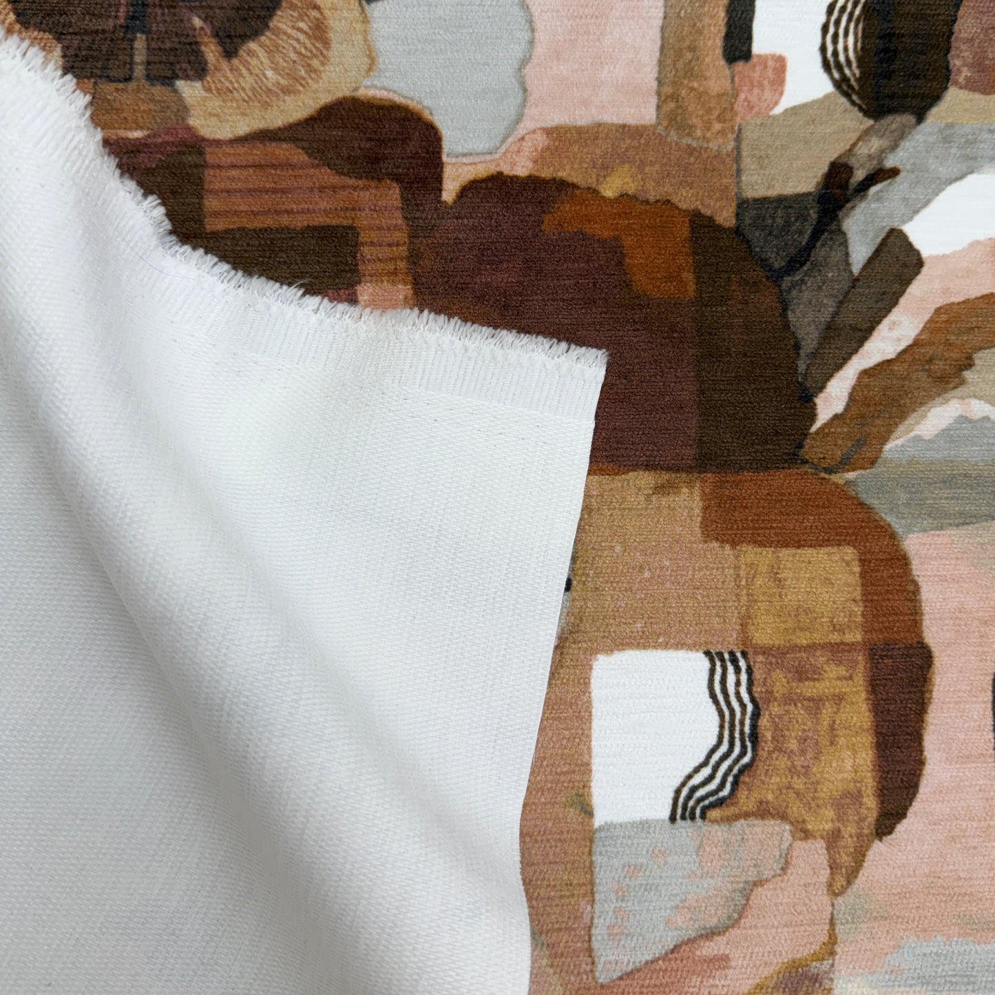 Pink Terracotta Abstract Print Fabric