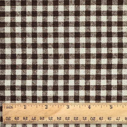 Warm Brown Gingham Check Fabric Rustic Look