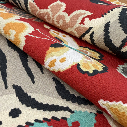 Red Tiger Print Fabric by the Yard
