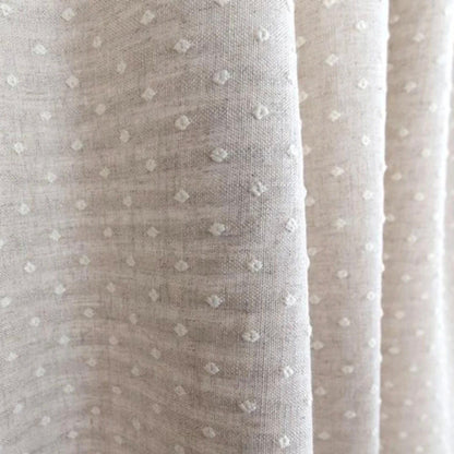 Linen Blend Fabric Embroidered Sandy Beige Textile Upholstery