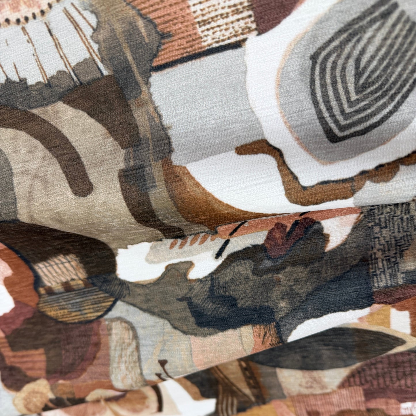 Pink Terracotta Abstract Print Fabric