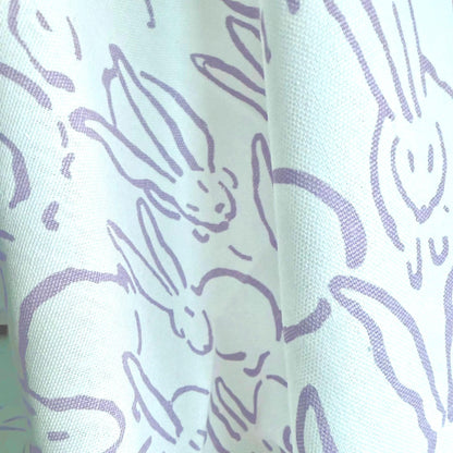 Pastel Bunny Print Cotton Fabric Soft Textile Baby Nursery Quilting Sewing Crafts Kids Room Decor Pillows Handmade Gift Projects
