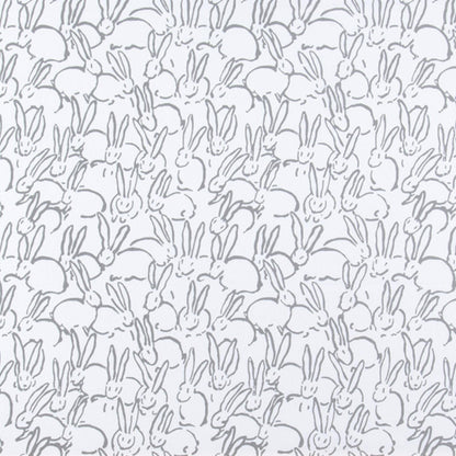 GRAY Bunny Print Fabric Pastel Nursery Decor Soft Color DIY Sewing Material Custom Baby Shower Favor Basket Lining Project Craft Making Supplies