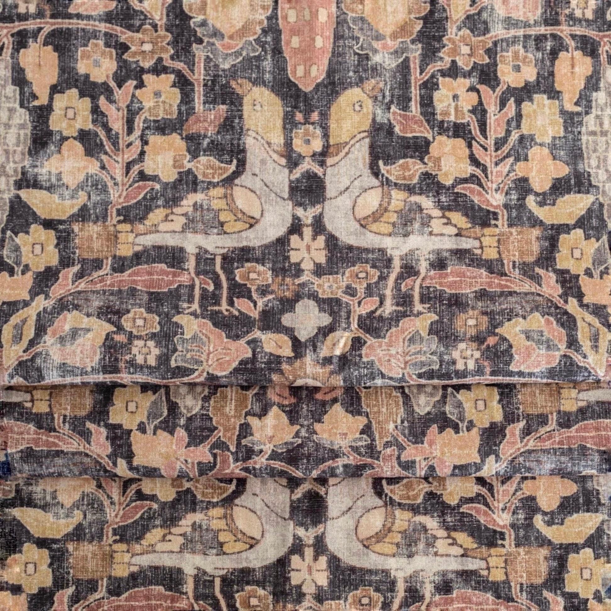 cotton drapery moody floral fabric