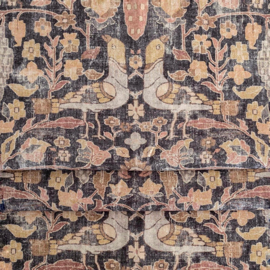 cotton drapery moody floral fabric