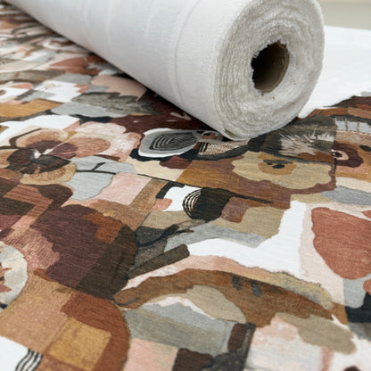 Pink Terracotta Abstract Print Fabric