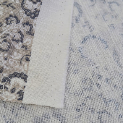 Taupe Gray Botanical Cotton Fabric by the Yard- Floral Drapery & Upholstery Fabric