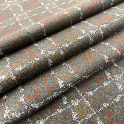 Corduroy Fabric by the Yard – Brown Terracotta Paisley Print Upholstery & Apparel Textile
