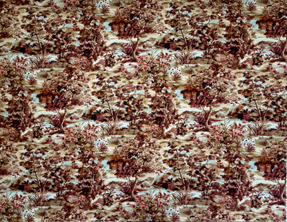 Warm Rose Scenic Forest Fabric by the Yard – Upholstery & Drapery Textile