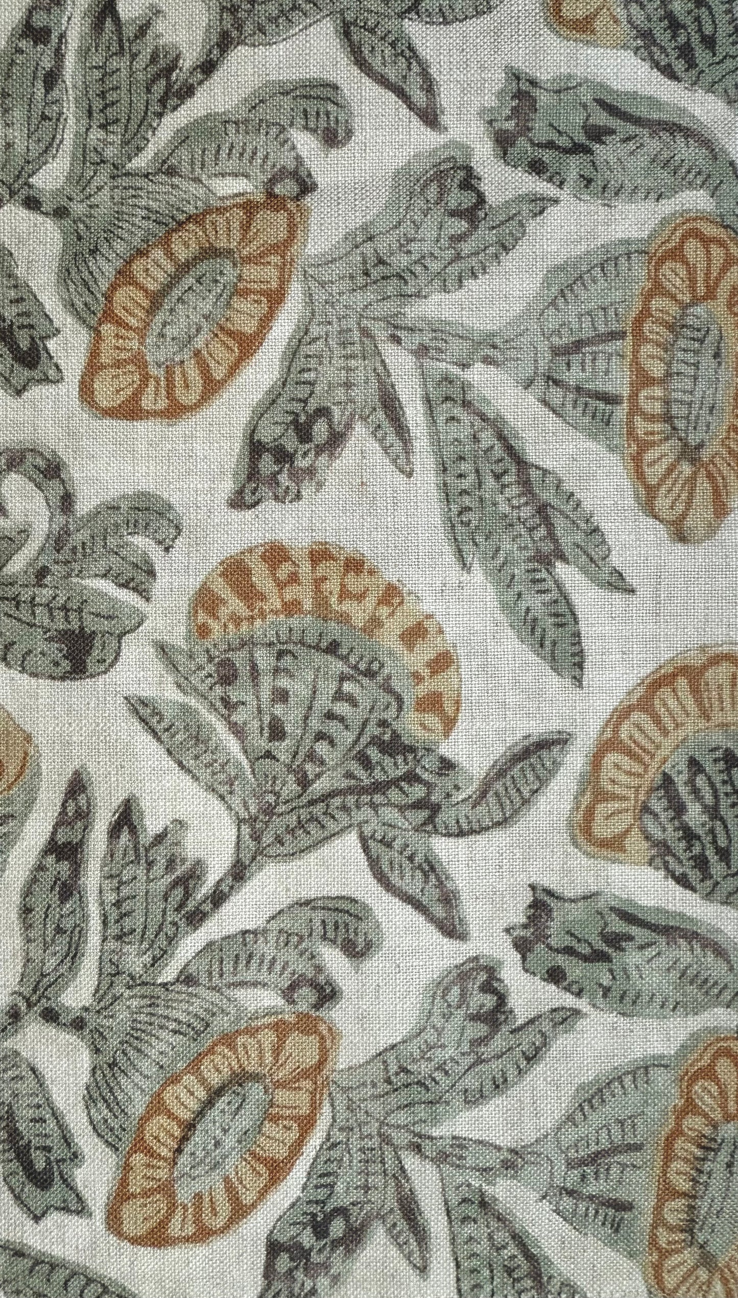 Muted Sage Large Floral Cotton Fabric – Oversized Botanical Print by the Yard