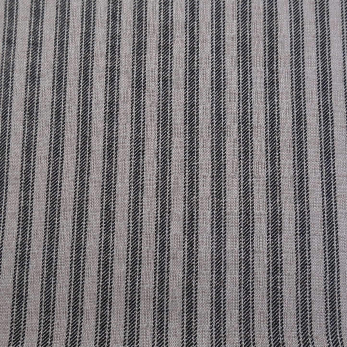 Juno Black Stripe Ticking Fabric- Farmhouse Upholstery & Decor