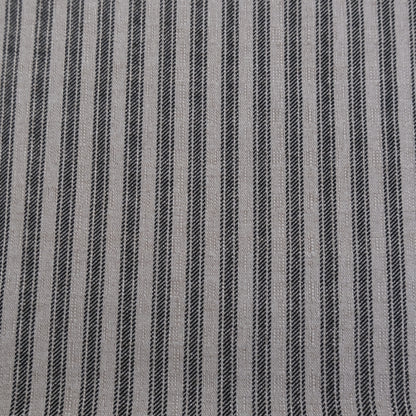 Juno Black Stripe Ticking Fabric- Farmhouse Upholstery & Decor