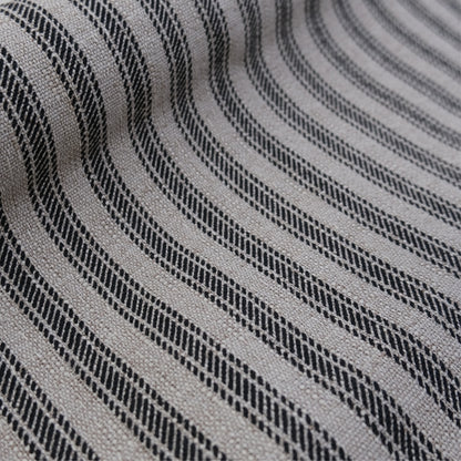 Juno Black Stripe Ticking Fabric- Farmhouse Upholstery & Decor