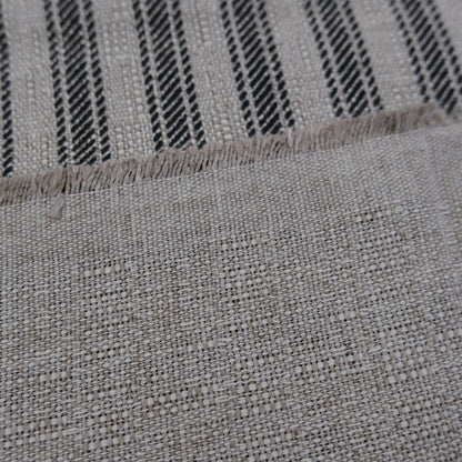 Juno Black Stripe Ticking Fabric- Farmhouse Upholstery & Decor