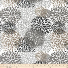 a white and gray flower pattern on a white background
